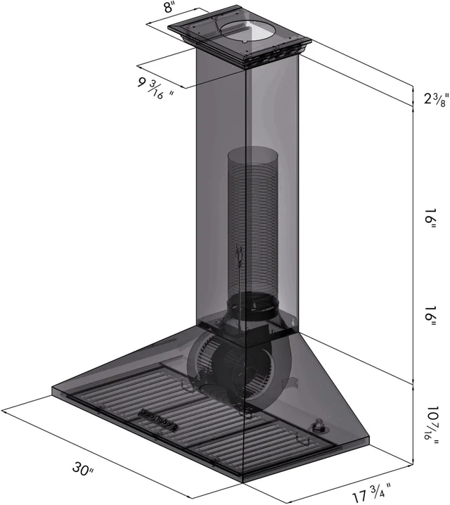 Zline KL2CRN48 Wall Mount Range Hood with 400 CFM: Stainless Stee...