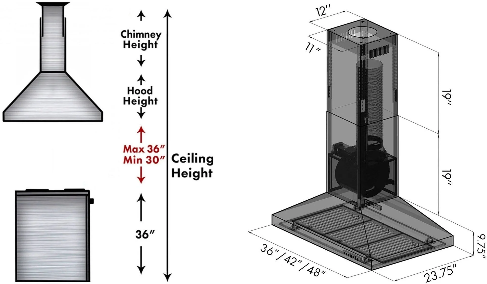 Zline KL3I48 Island Mount Range Hood - Thumbnail 3