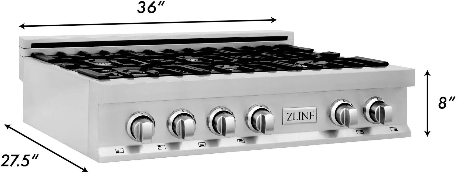 Zline RTBR36 Stainless Steel, Brass Burners