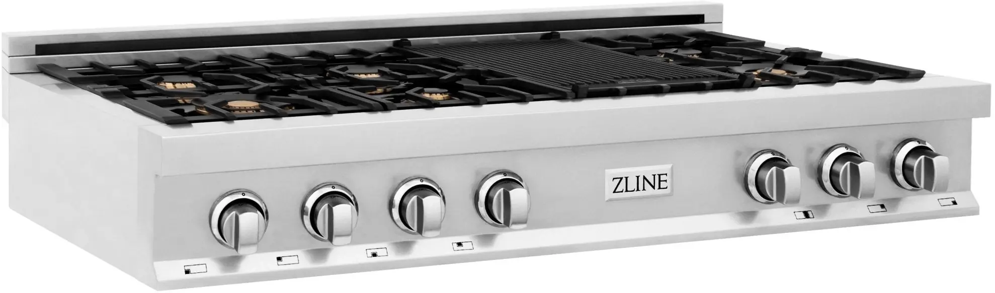 Zline RTBR48 Black Stainless Steel With 7 Gas Brass Burners