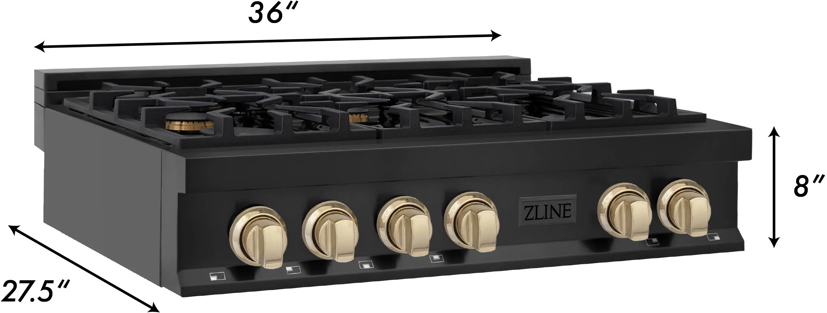 Zline RTBZ36CB Black Stainless Steel And Champagne Bronze Accents