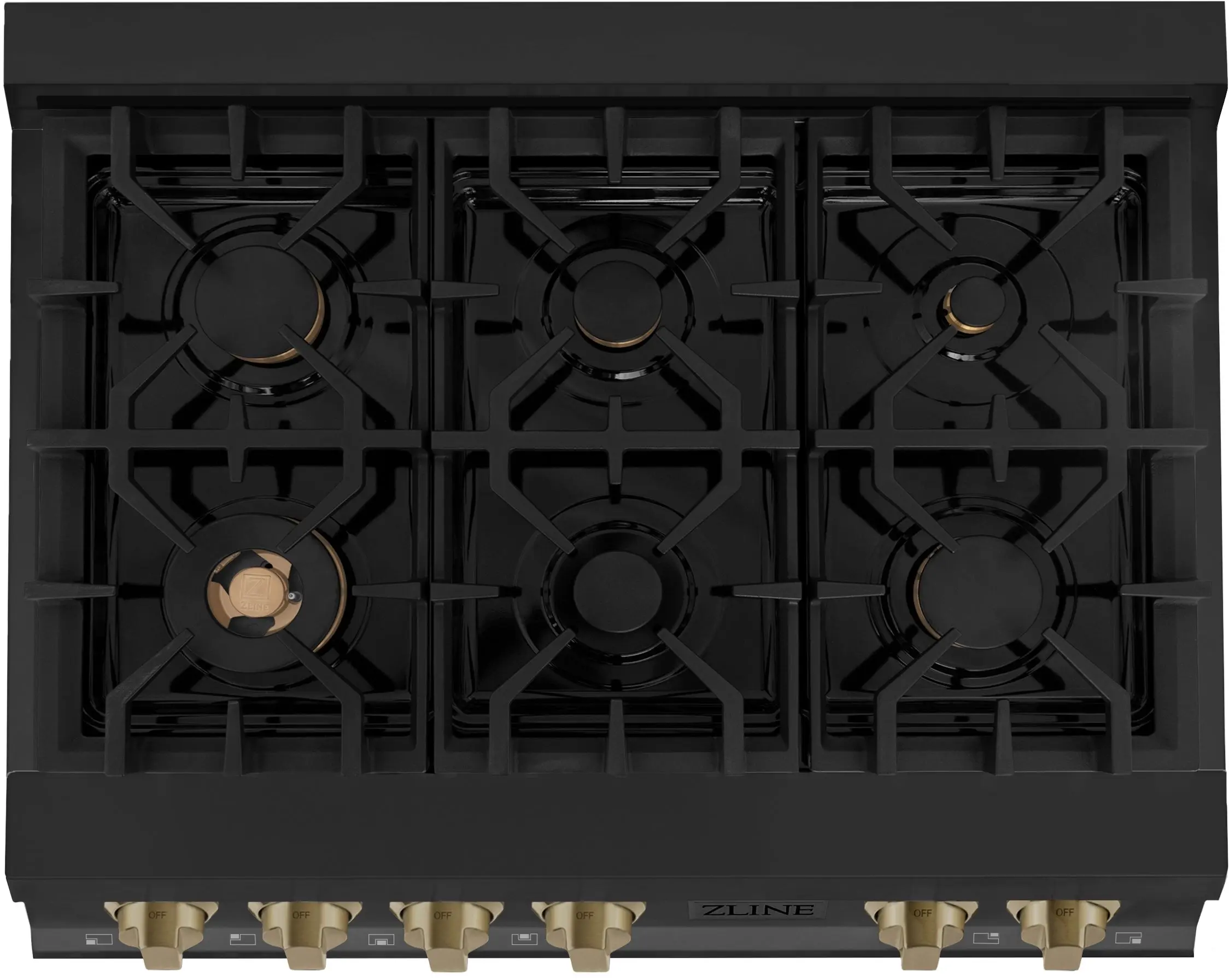 Zline RTBZ36CB Black Stainless Steel And Champagne Bronze Accents