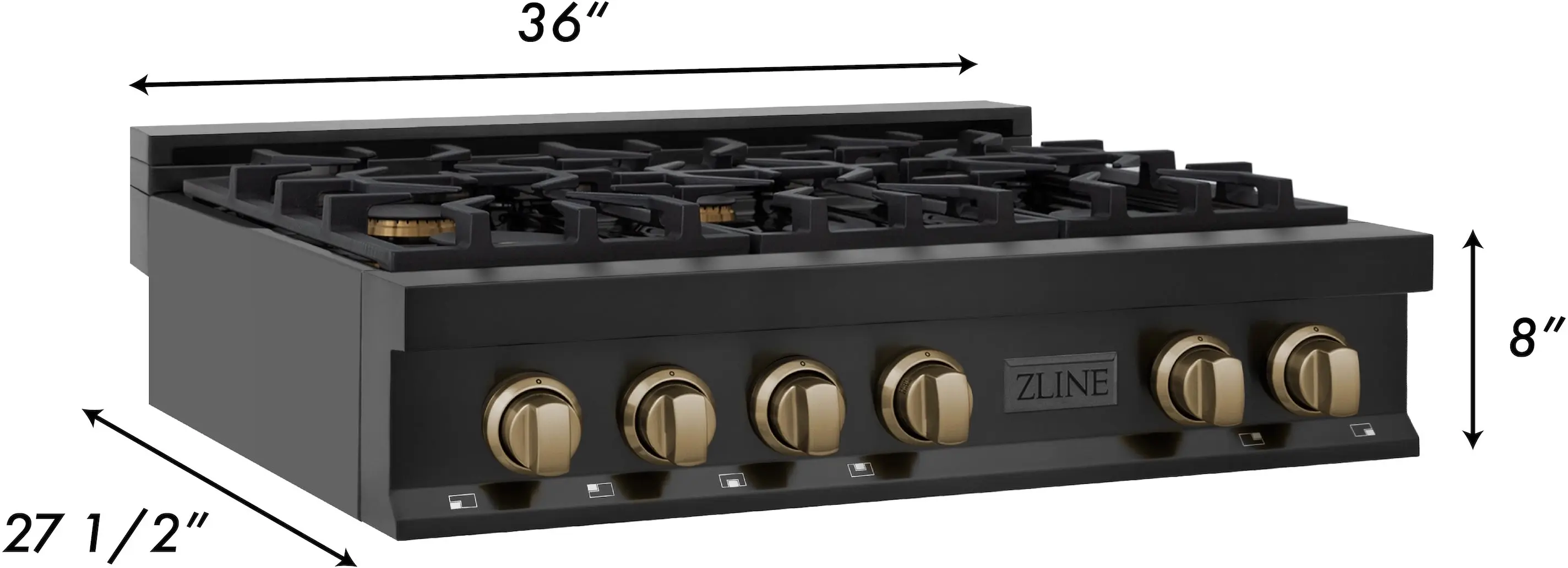 Zline RTBZ36CB Black Stainless Steel And Champagne Bronze Accents