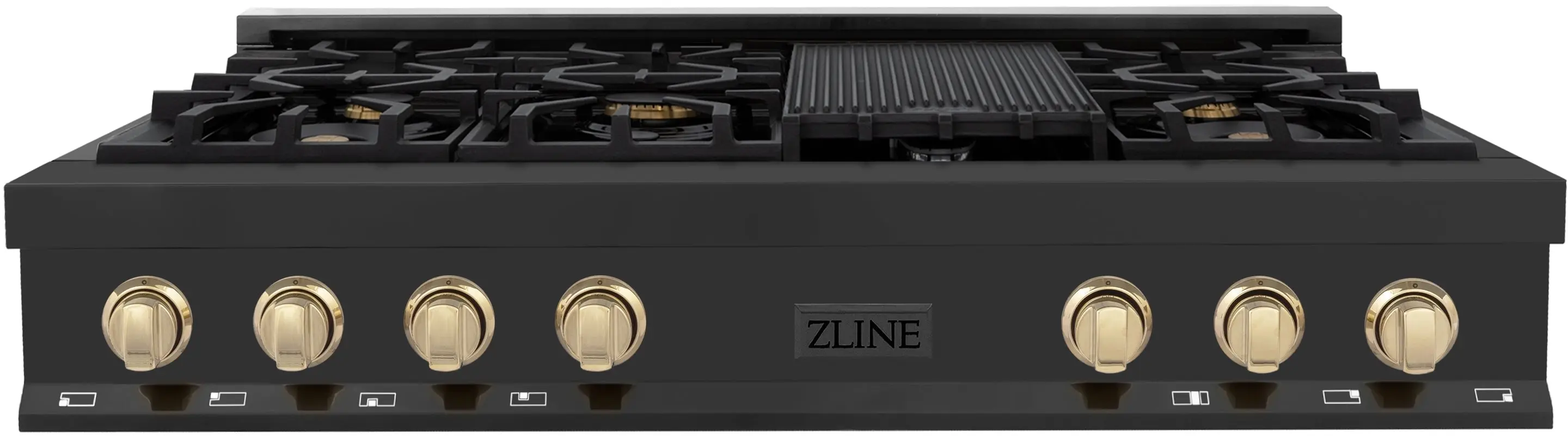 Zline RTBZ48CB Black Stainless Steel And Champagne Bronze Accents
