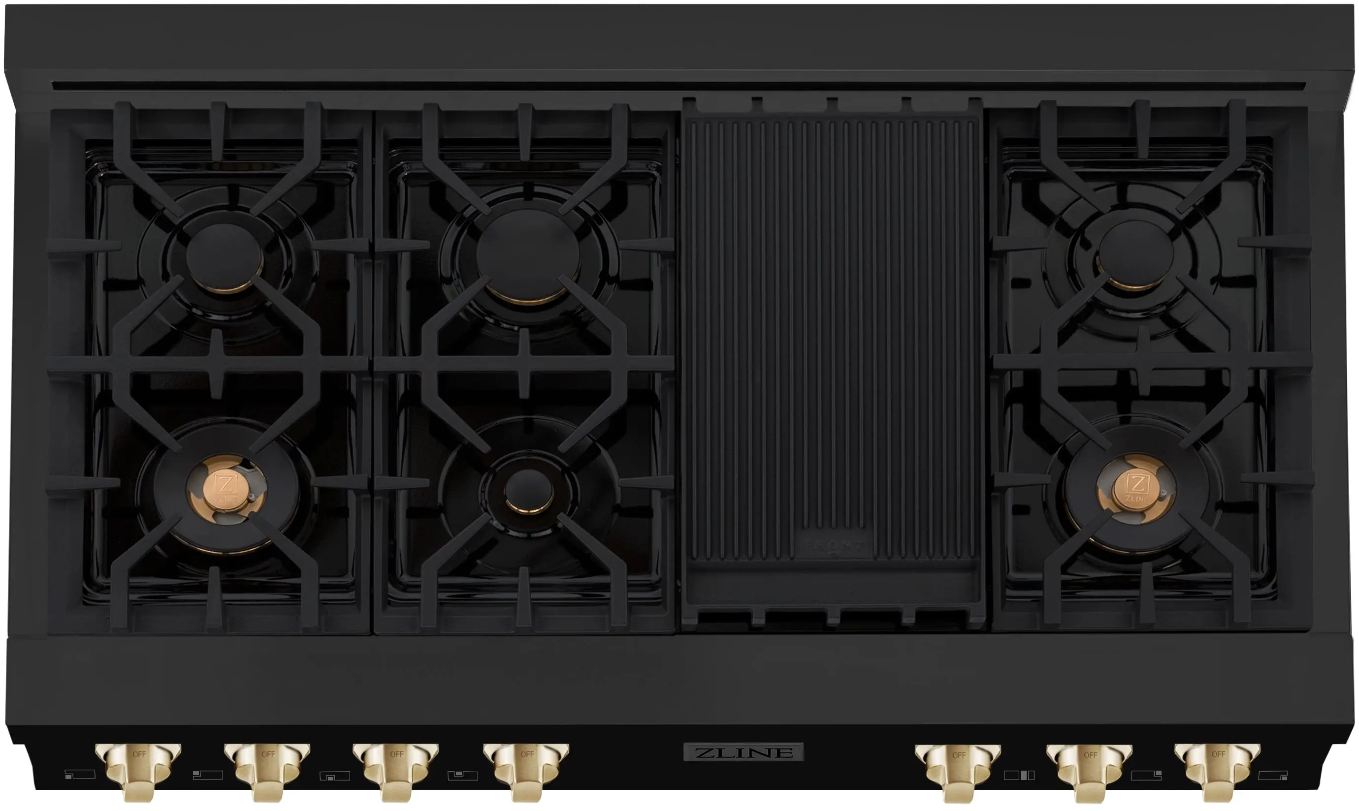 Zline RTBZ48CB Black Stainless Steel And Champagne Bronze Accents