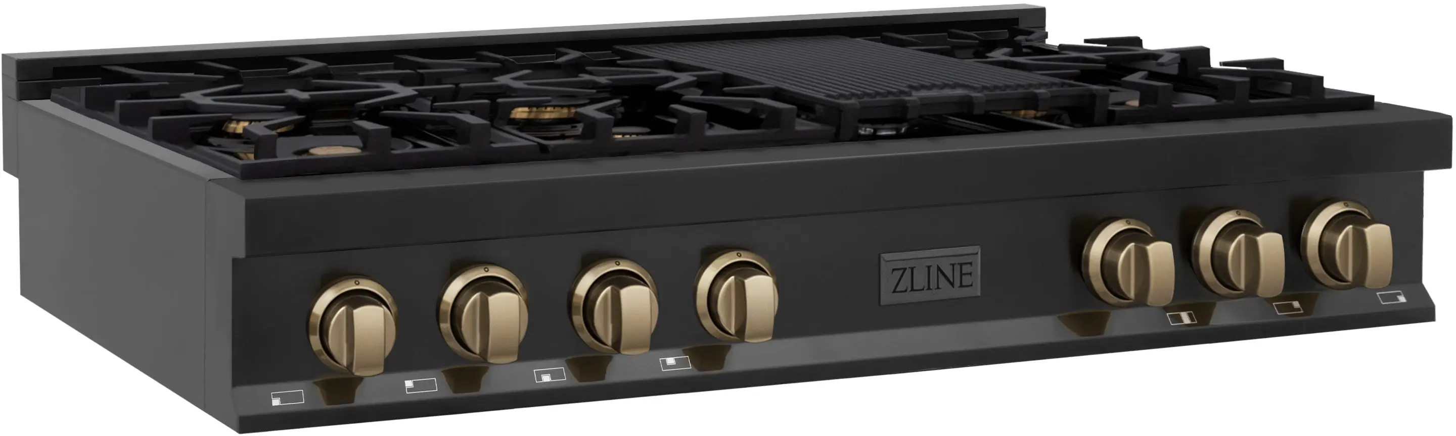 Zline RTBZ48CB Black Stainless Steel And Champagne Bronze Accents
