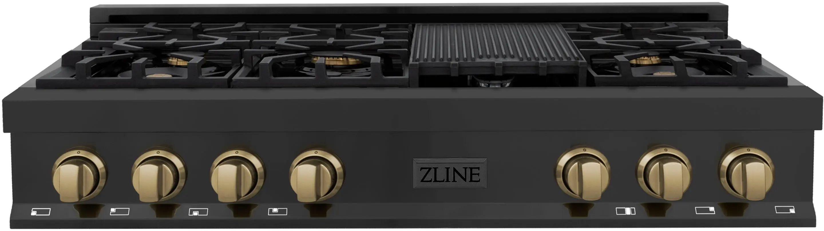 Zline RTBZ48CB Black Stainless Steel And Champagne Bronze Accents