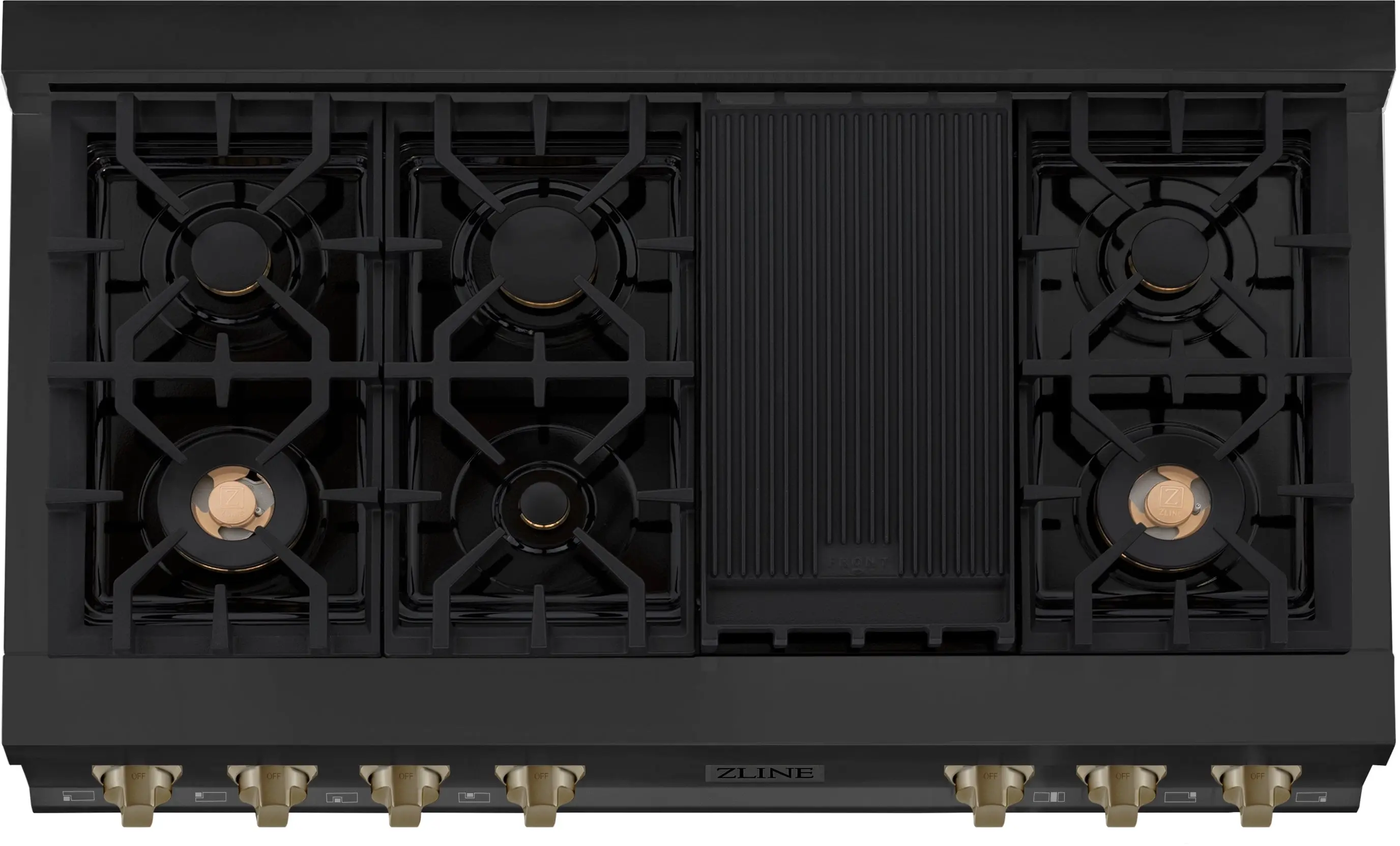 Zline RTBZ48CB Black Stainless Steel And Champagne Bronze Accents