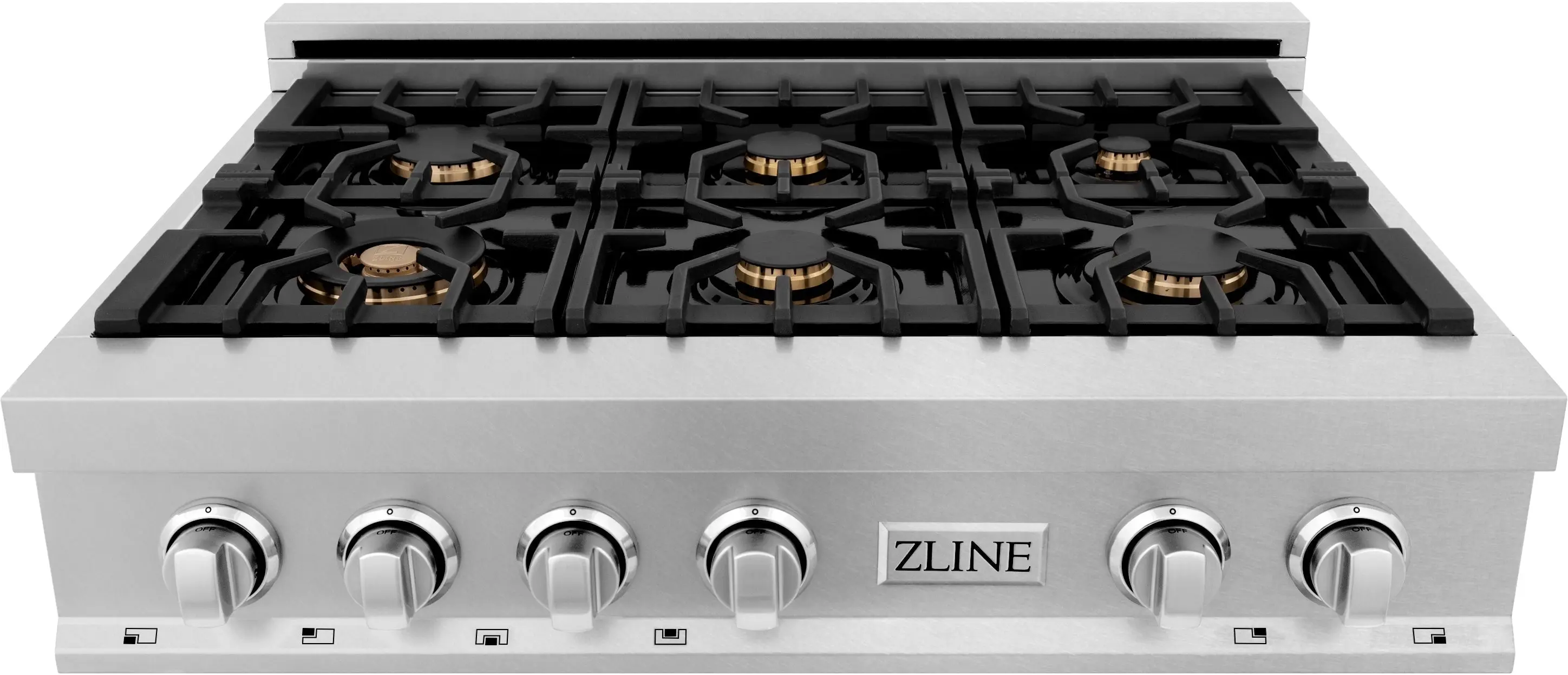 Zline RTSBR36 36 Inch Durasnow Stainless Steel, Brass Burners