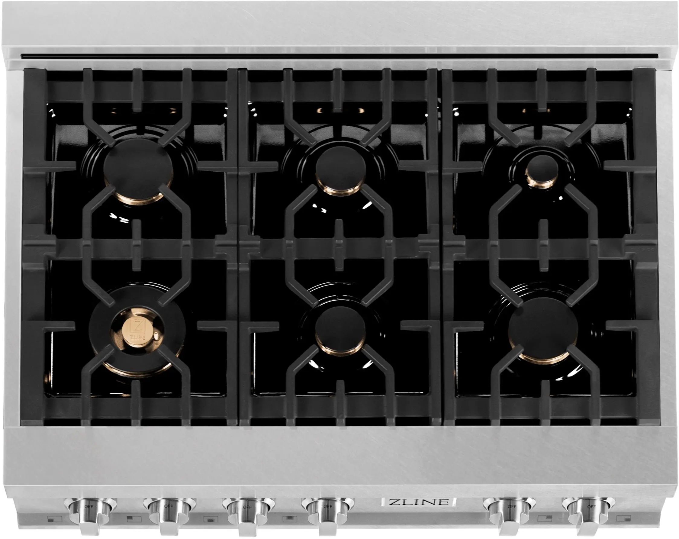 Zline RTSBR36 36 Inch Durasnow Stainless Steel, Brass Burners