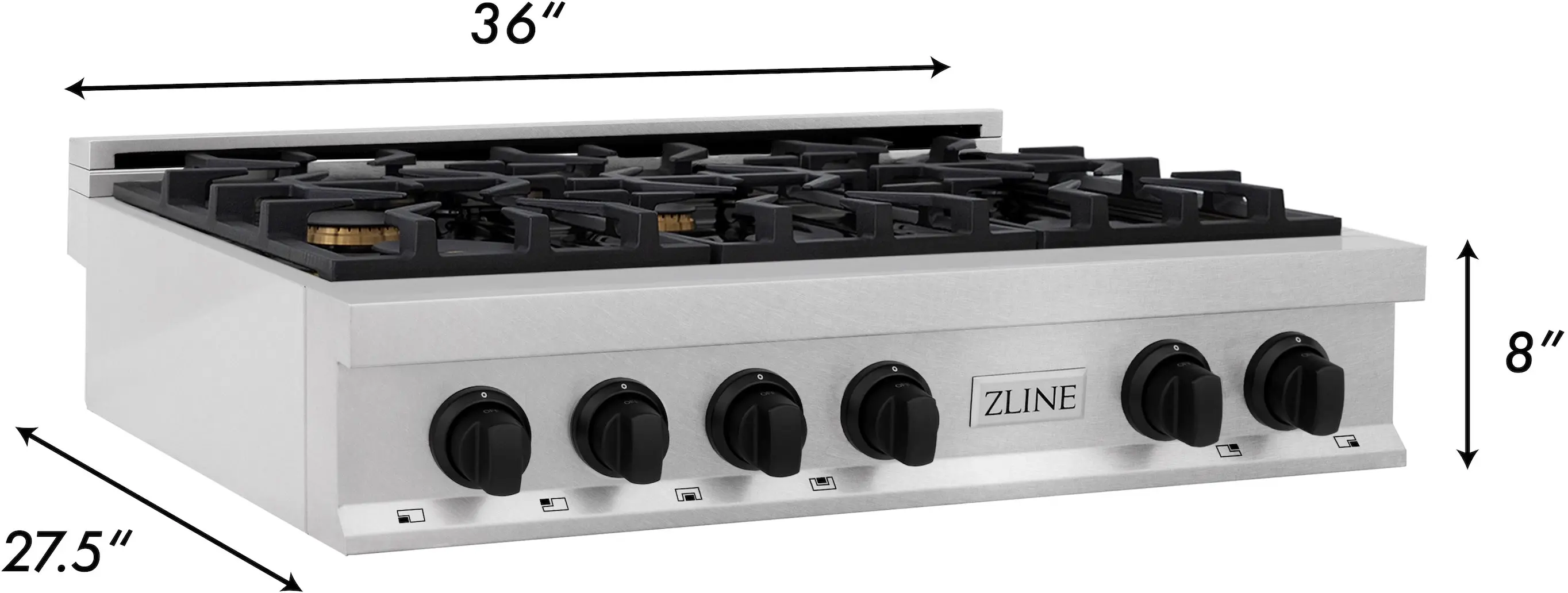 Zline RTSZ36MB Durasnow Stainless Steel and Matte Black Accents
