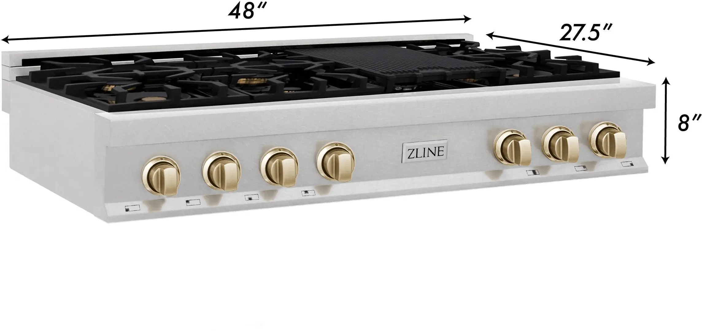 Zline RTSZ48MB Durasnow Stainless Steel and Matte Black Accents