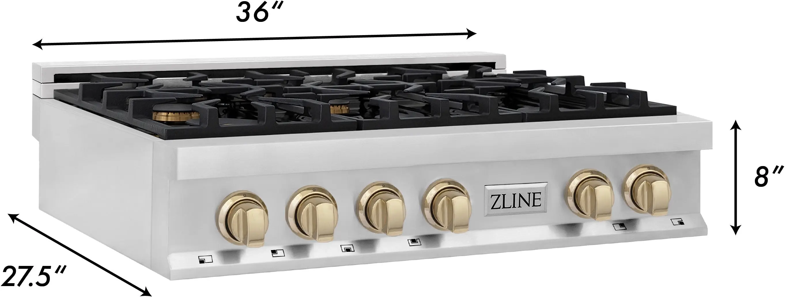 Zline RTZ36MB Stainless Steel and Matte Black Accents