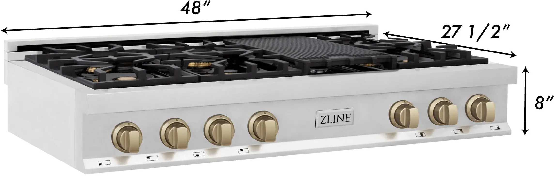 Zline RTZ48MB Stainless Steel and Matte Black Accents
