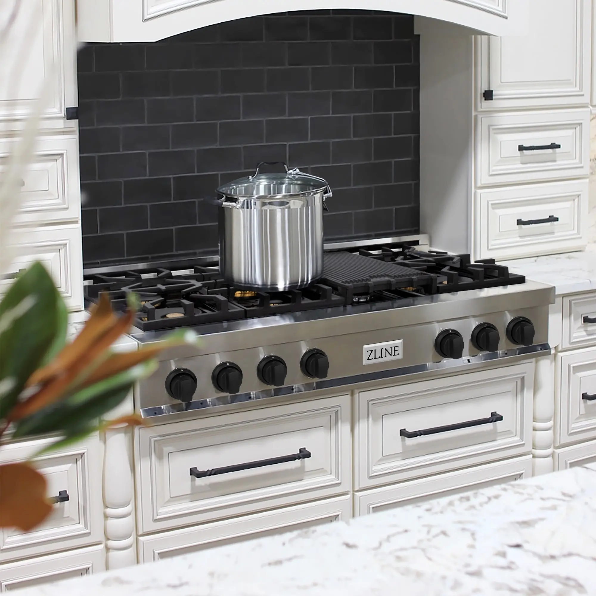 Zline RTZ48MB Stainless Steel and Matte Black Accents