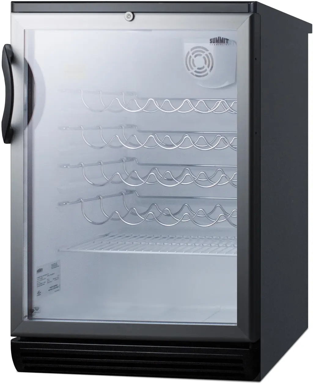 Summit SWC6GBLBI Stainless Steel, Black Cabinet, Black Handle