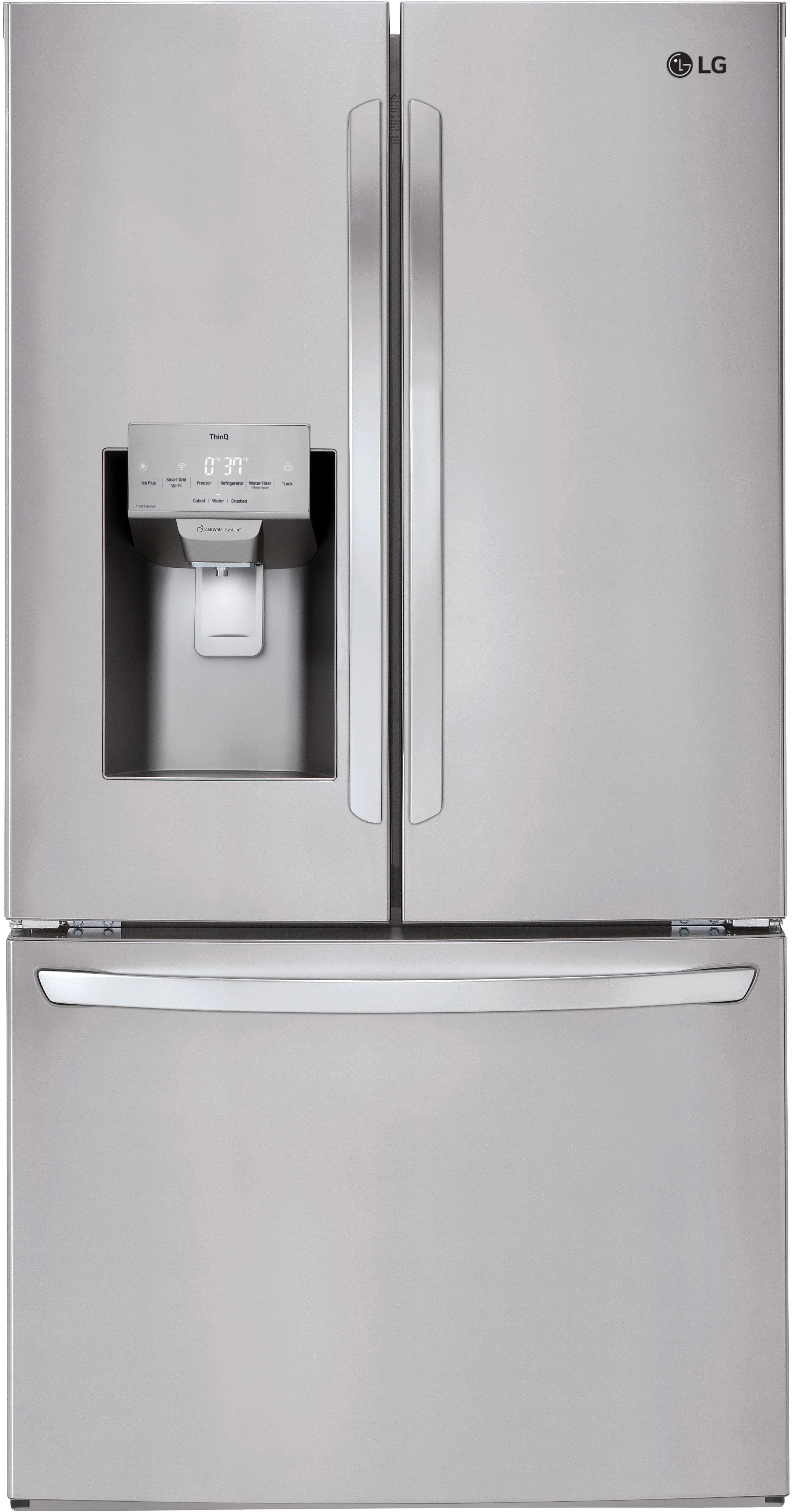 LG LRFS28XBS 36 Inch Smart French Door Refrigerator Printproof