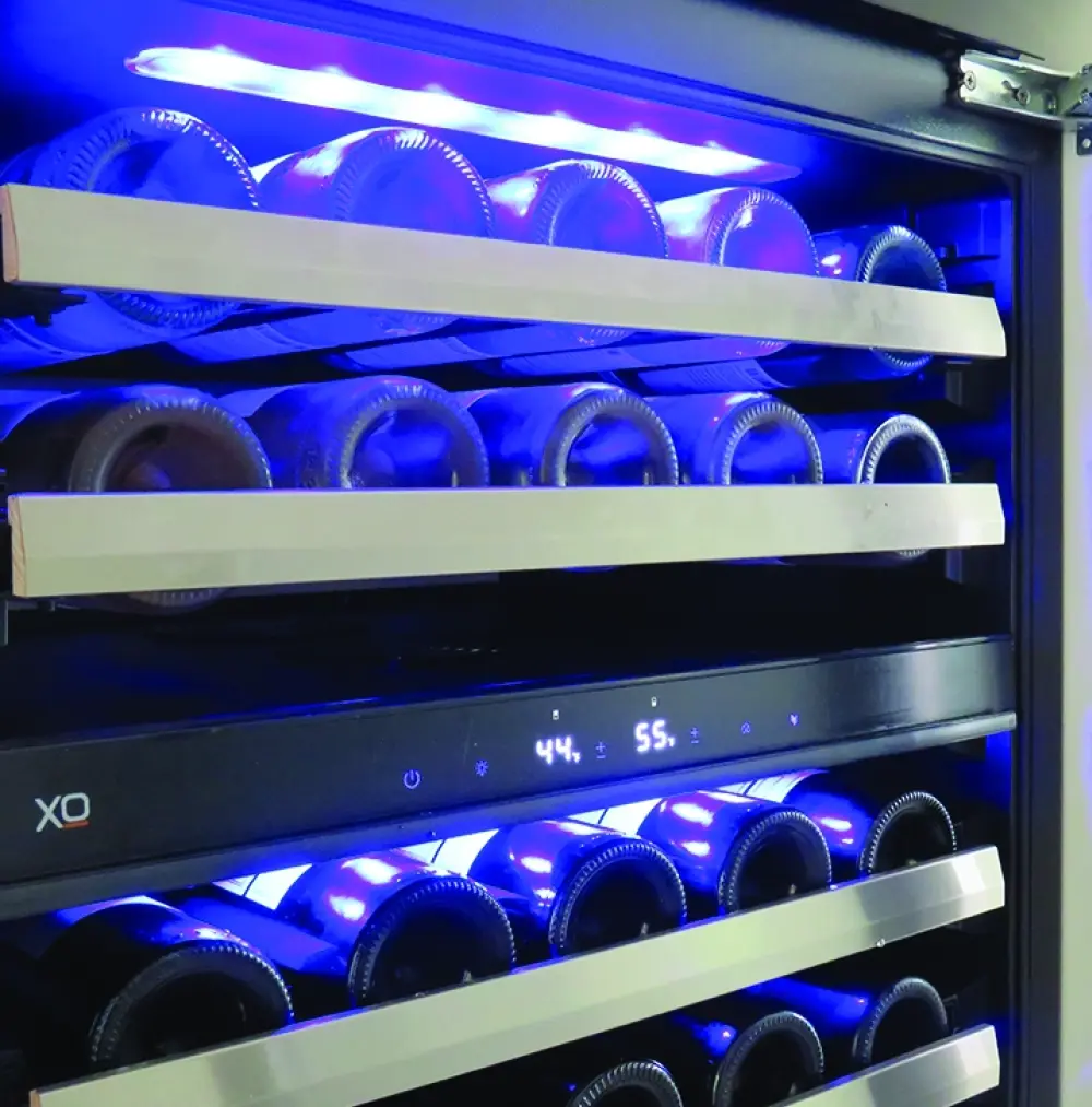 XO XOU24WDZGOA 24 Inch Dual Zone Wine Cooler Panel Ready Glass