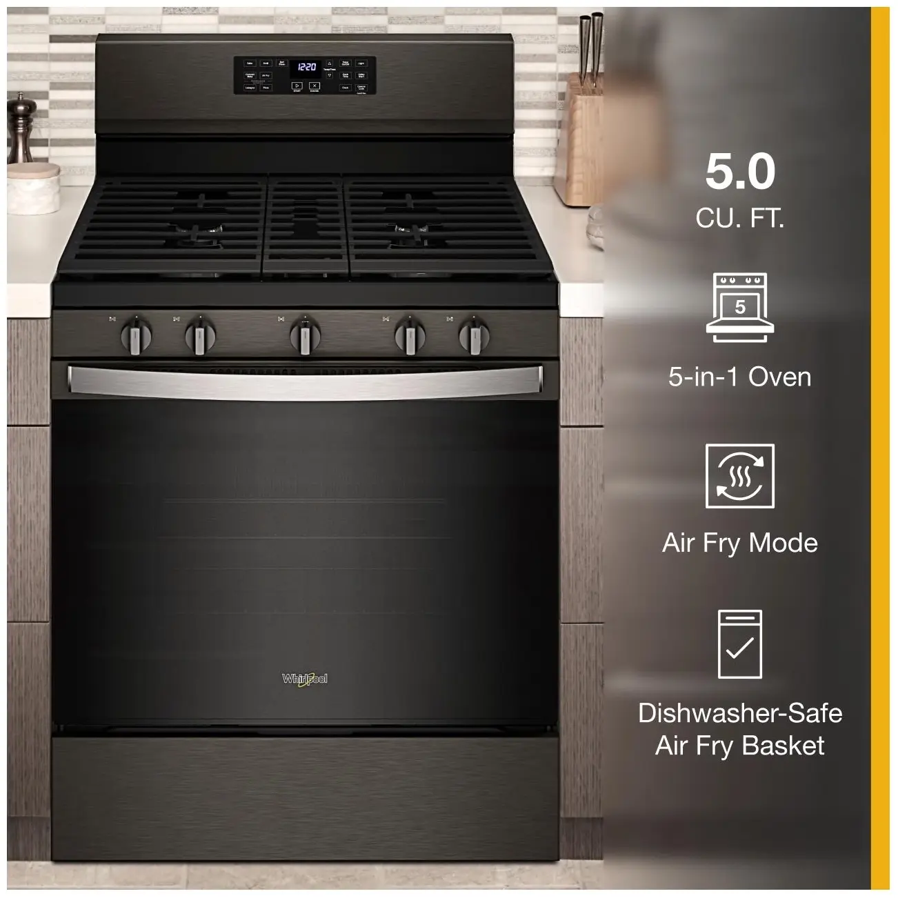 Whirlpool WFG550S0LV Fingerprint-Resistant Black Stainless Steel