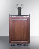 Built-in undercounter triple tap beer kegerator in complete stainless steel with panel-ready door