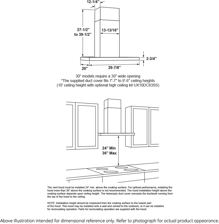 GE UVW8301SLSS Stainless Steel with 30 Inch