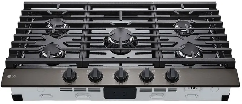 LG CBGJ3623D 36 Inch Gas Cooktop Black Stainless Steel | Plesser's