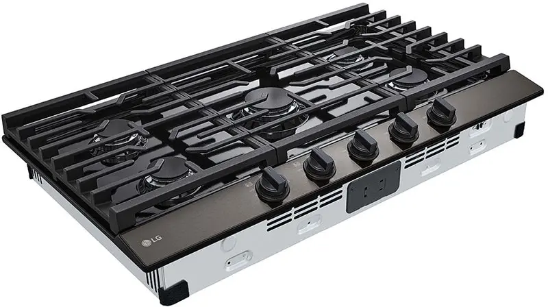 LG CBGJ3623D 36 Inch Gas Cooktop Black Stainless Steel | Plesser's
