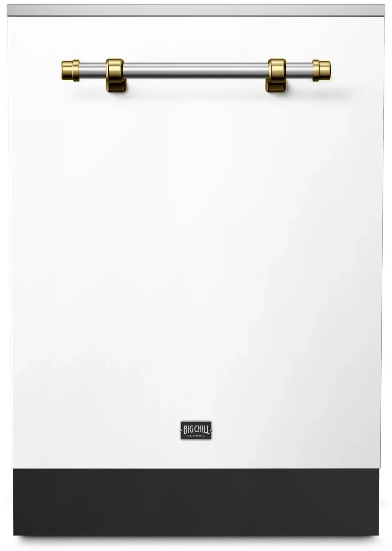 Big Chill 24DWCBBCW Classic White, Brushed Brass