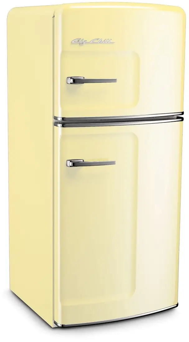 Big Chill BC14TFRLI1BY 28 Inch Retro Refrigerator Buttercup Yellow