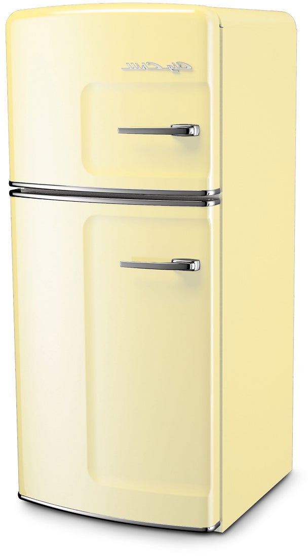 Big Chill BC14TFRRI1BY 28 Inch Retro Refrigerator With Ice Maker: Butterc...