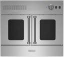 36 Inch Single French Door Gas Wall Oven with 5.04 cu. ft. Oven Capacity, Convection Oven, 1850°F Infrared Broiler, 24-inch Depth, 3 Oven Racks, Dual Halogen Lights, Coved Corners, and 25,000 BTU Burner