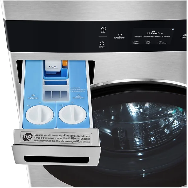 LG Studio SWWE50N3 27 Inch Smart WashTower with 5.0 cu.ft. Washer, 7....