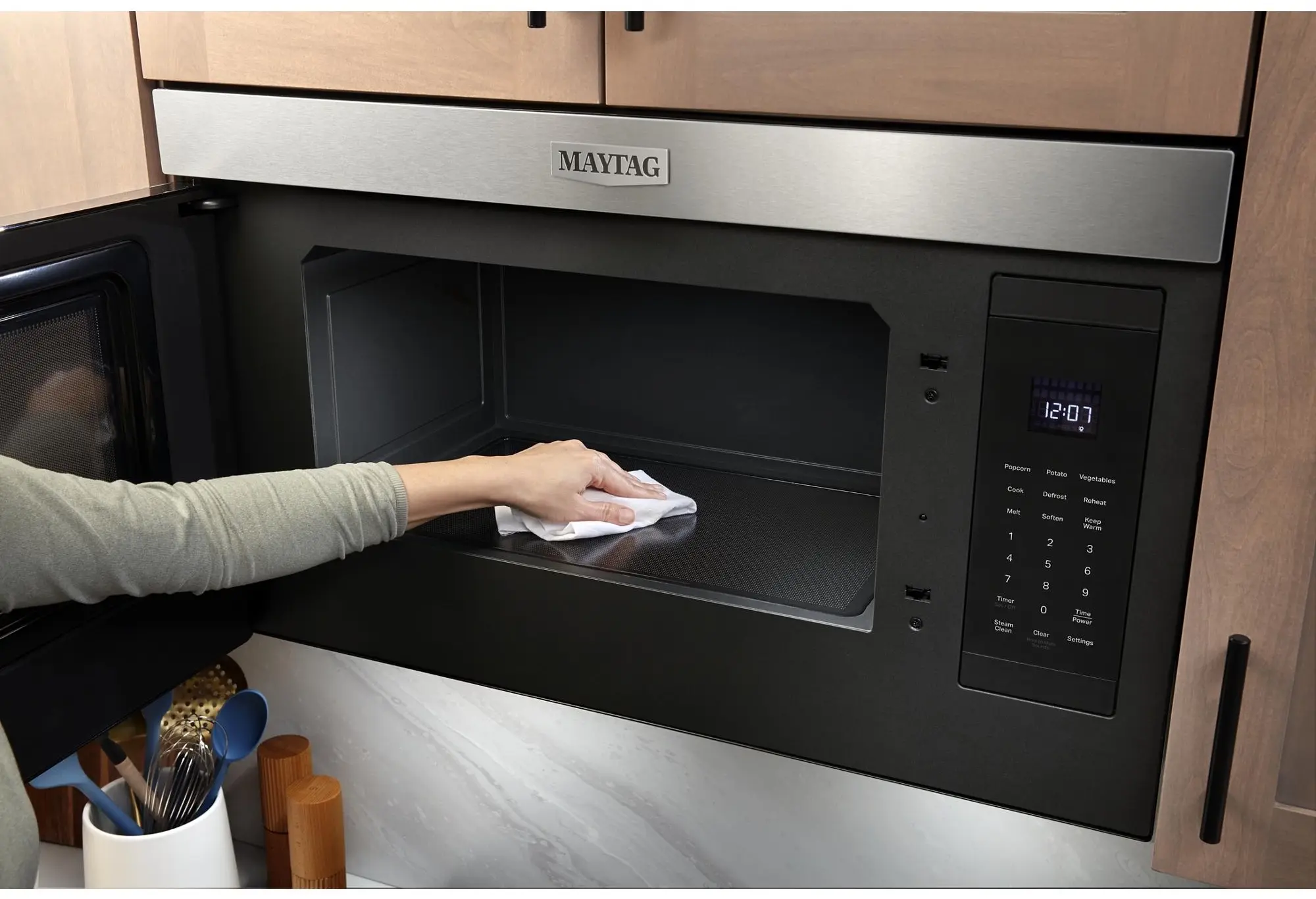 Maytag MMMF6030PB 30 Inch Over-the-Range Flush Built-In Microwave