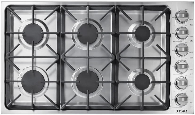 Thor TGC3601 36 Inch Gas Range Top: Stainless Steel