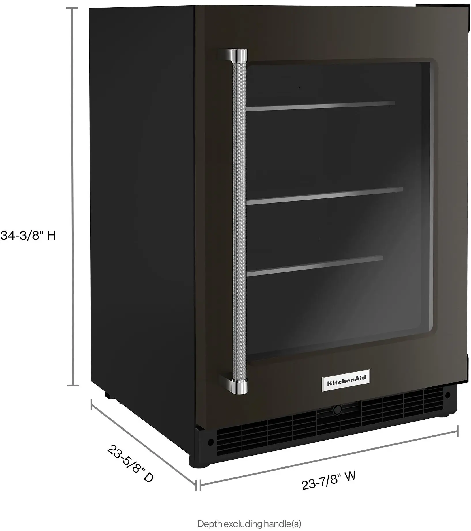 KitchenAid KURR314KBS Black Stainless Steel with PrintShield Finish, Rig...