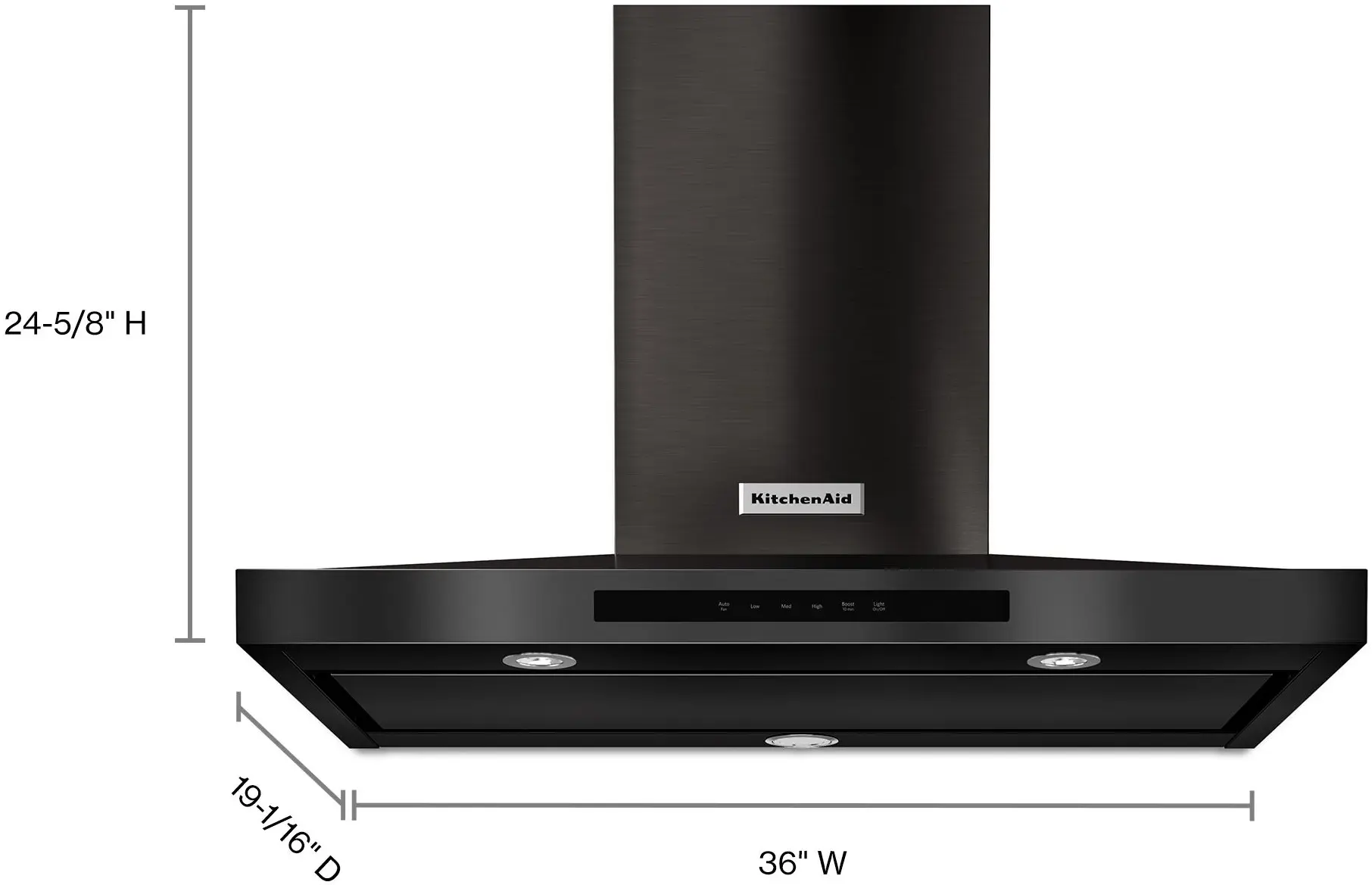 KitchenAid KVWB606HBS Black Stainless Steel, Print Shield, 36 Inch