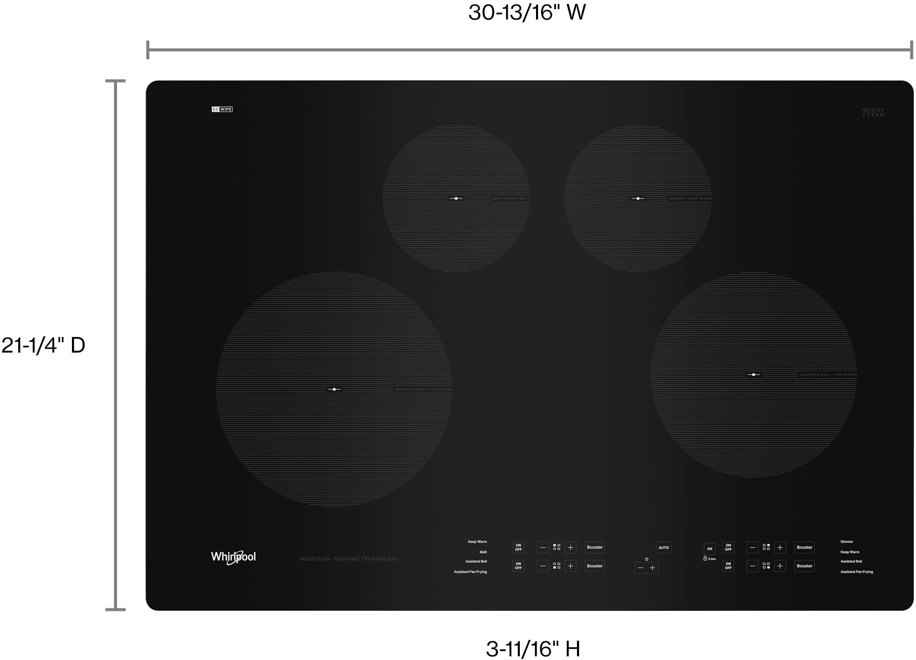 Whirlpool WCI55US0JB Black, 30 Inch