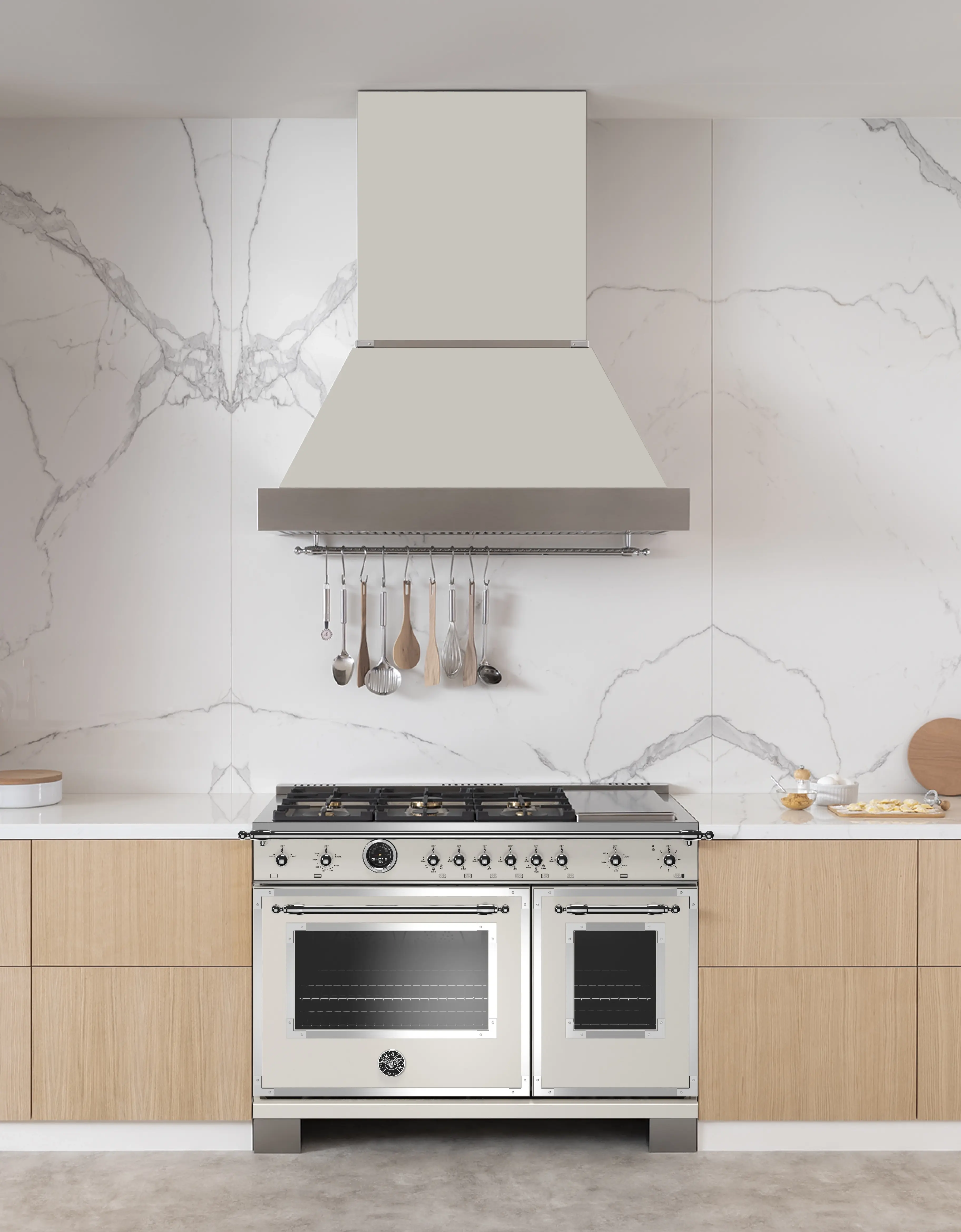 Bertazzoni HERT486GDFSAVT Ivory Gloss Bisque, Natural Gas
