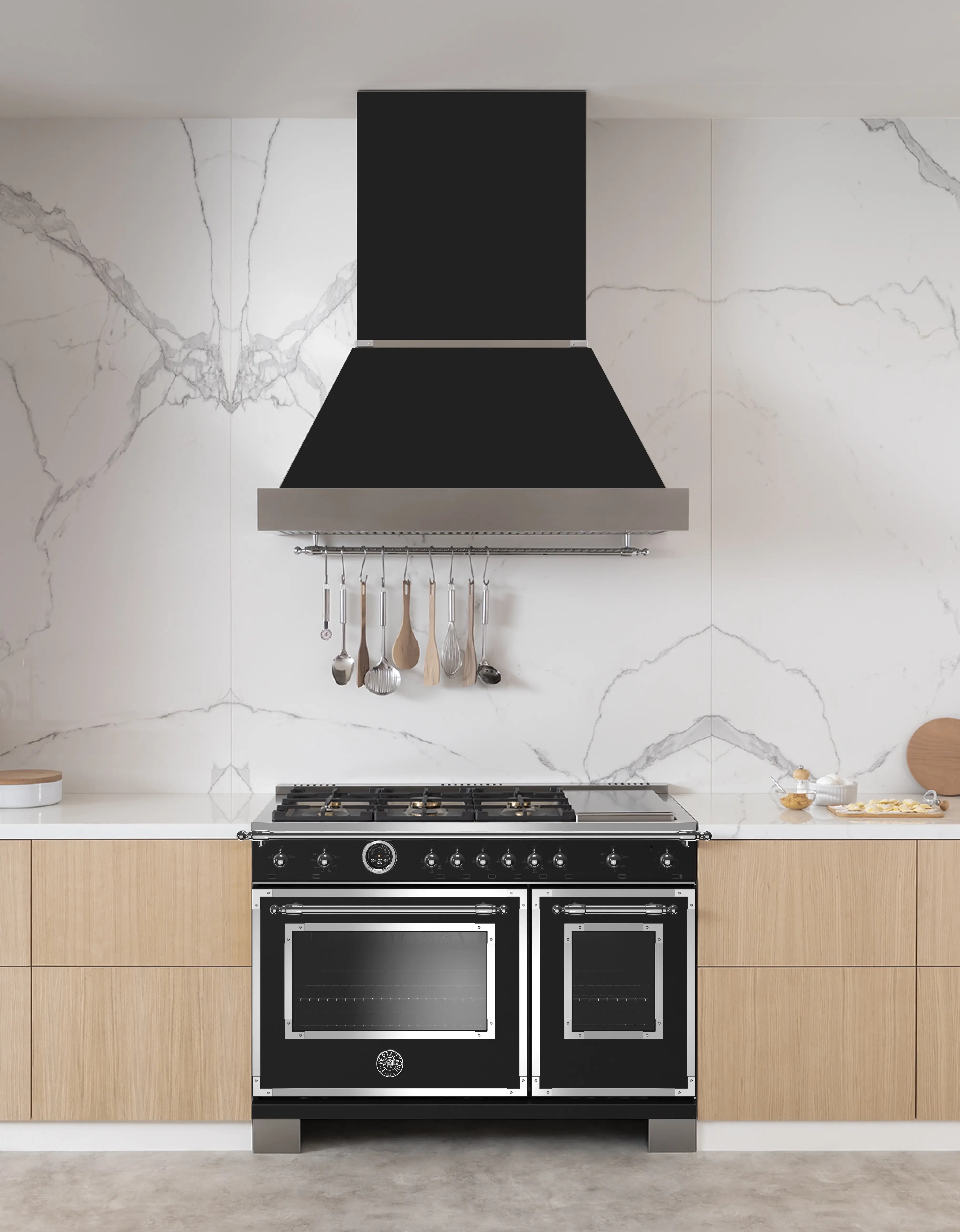 Bertazzoni HERT486GDFSNET Nero Matt Black, Natural Gas