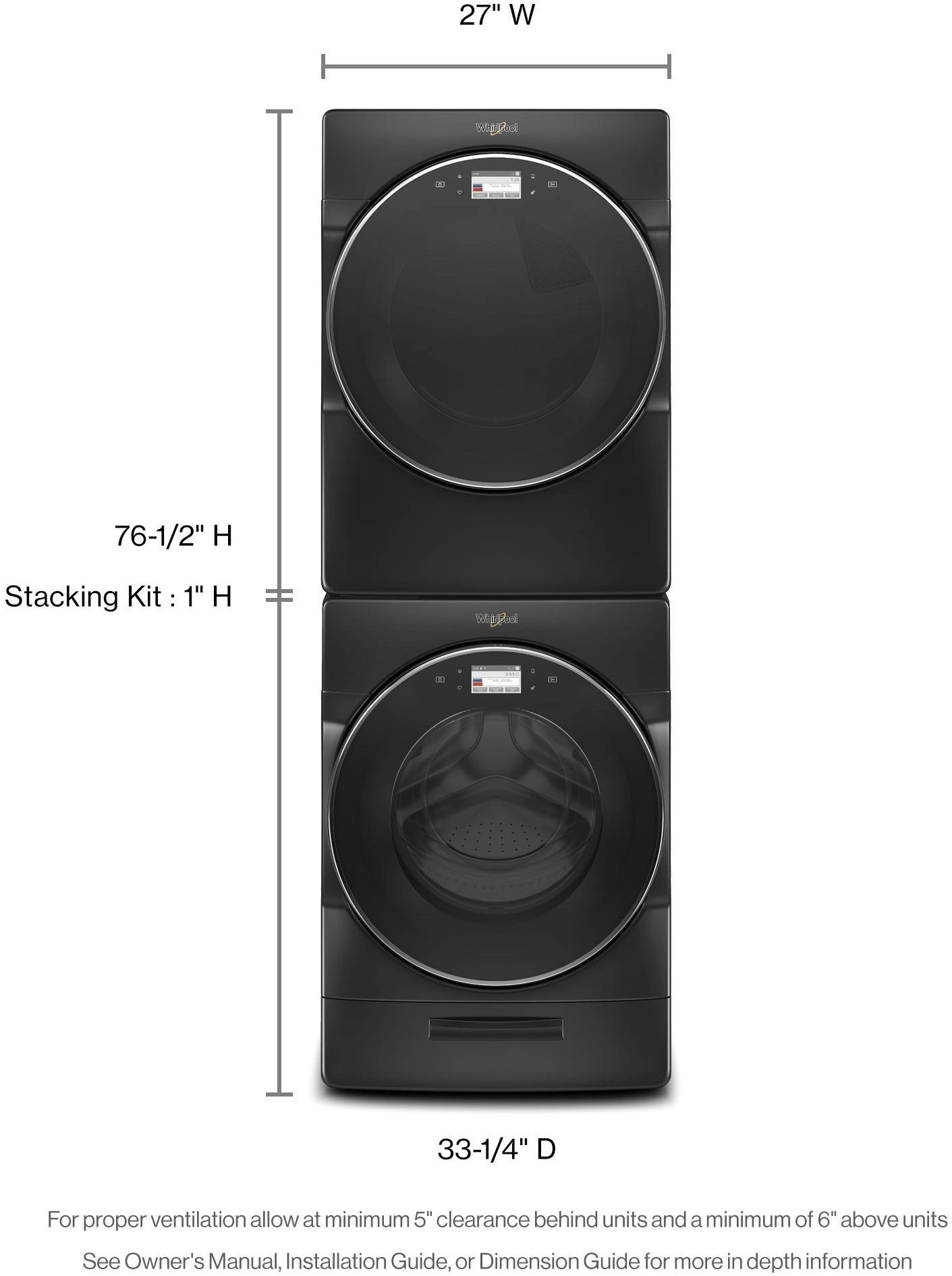 Whirlpool WFW9620HBK Black Shadow