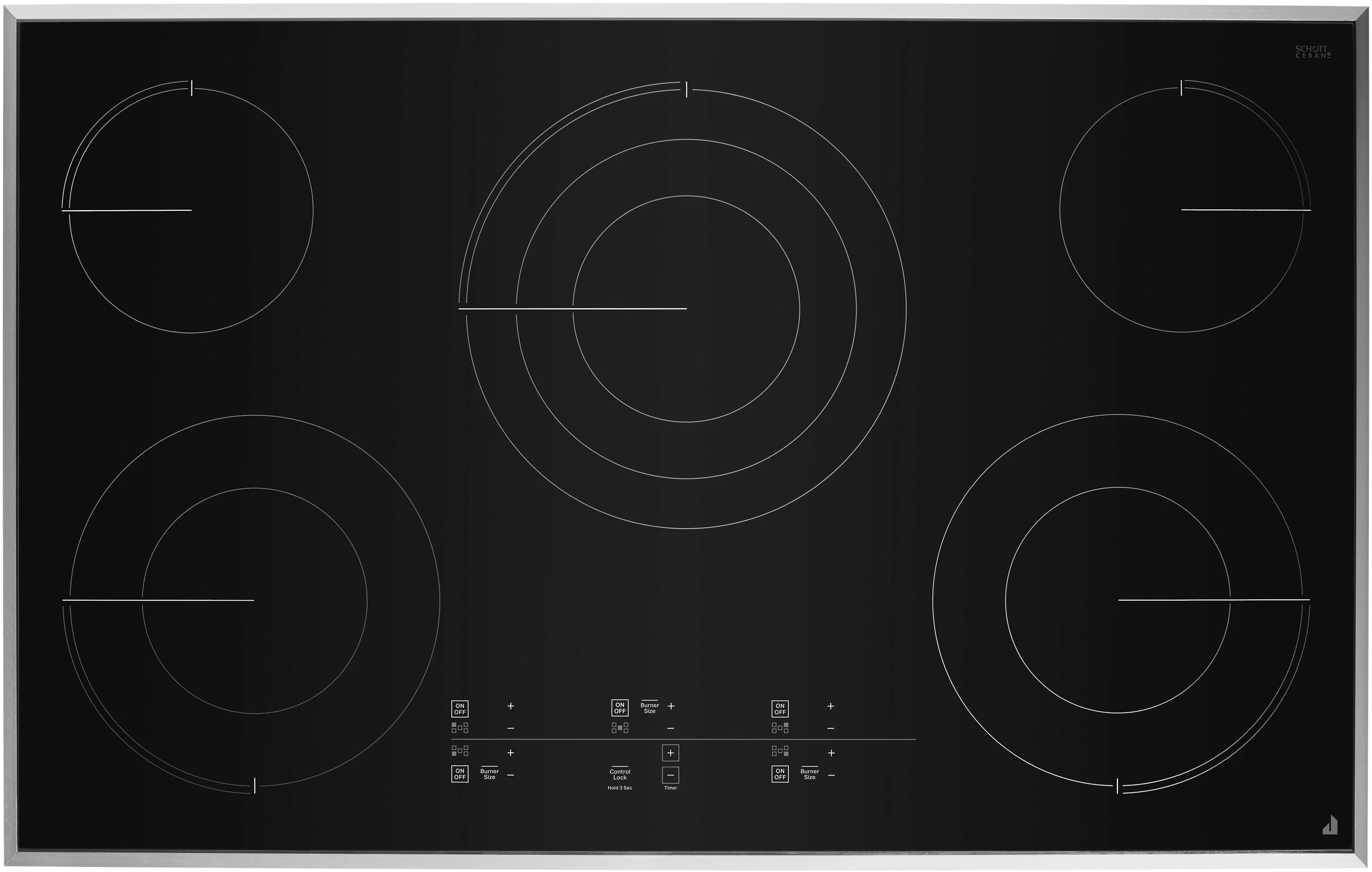 Jenn Air JEC4536KS 36 Inch Tap Touch Ceran Cooktop with 5 Elements