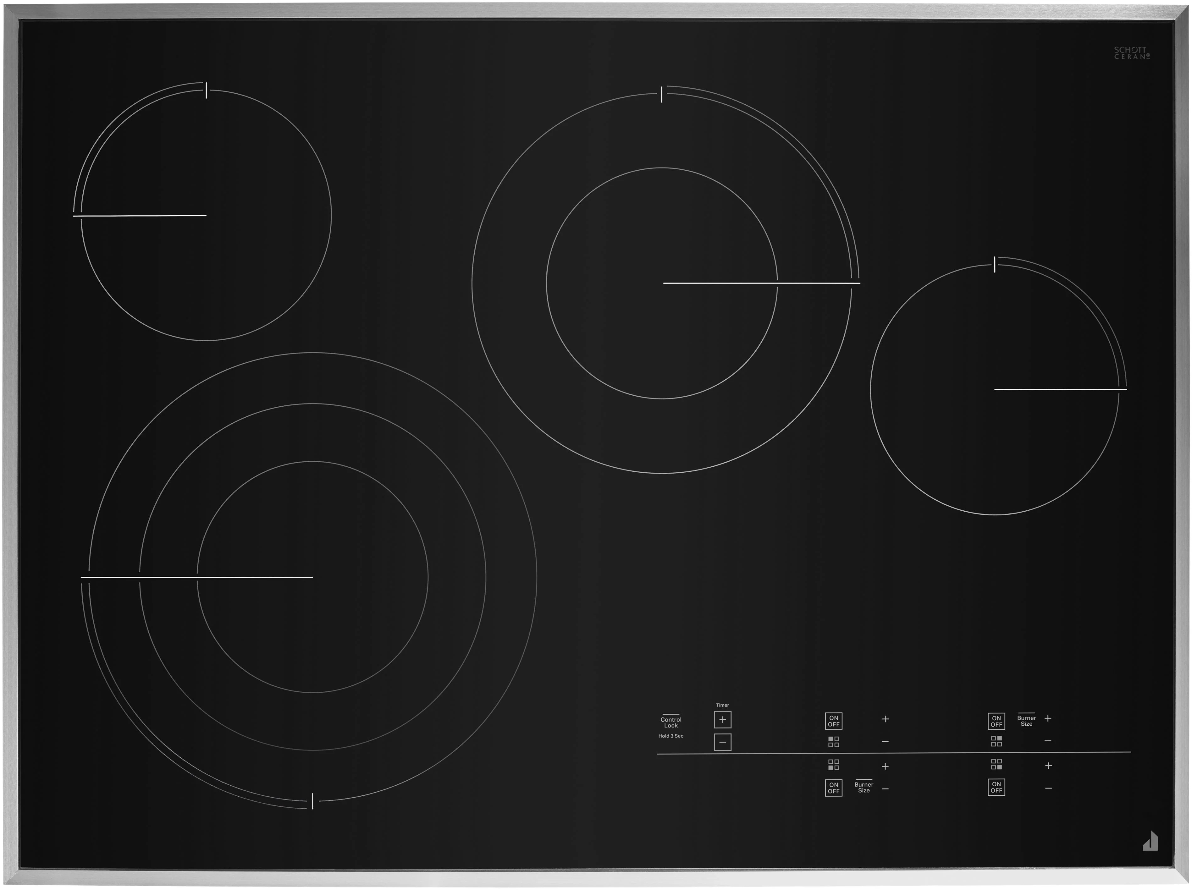 Jenn Air JEC4430KS 30 Inch Tap Touch Ceran Cooktop with 4 Elements