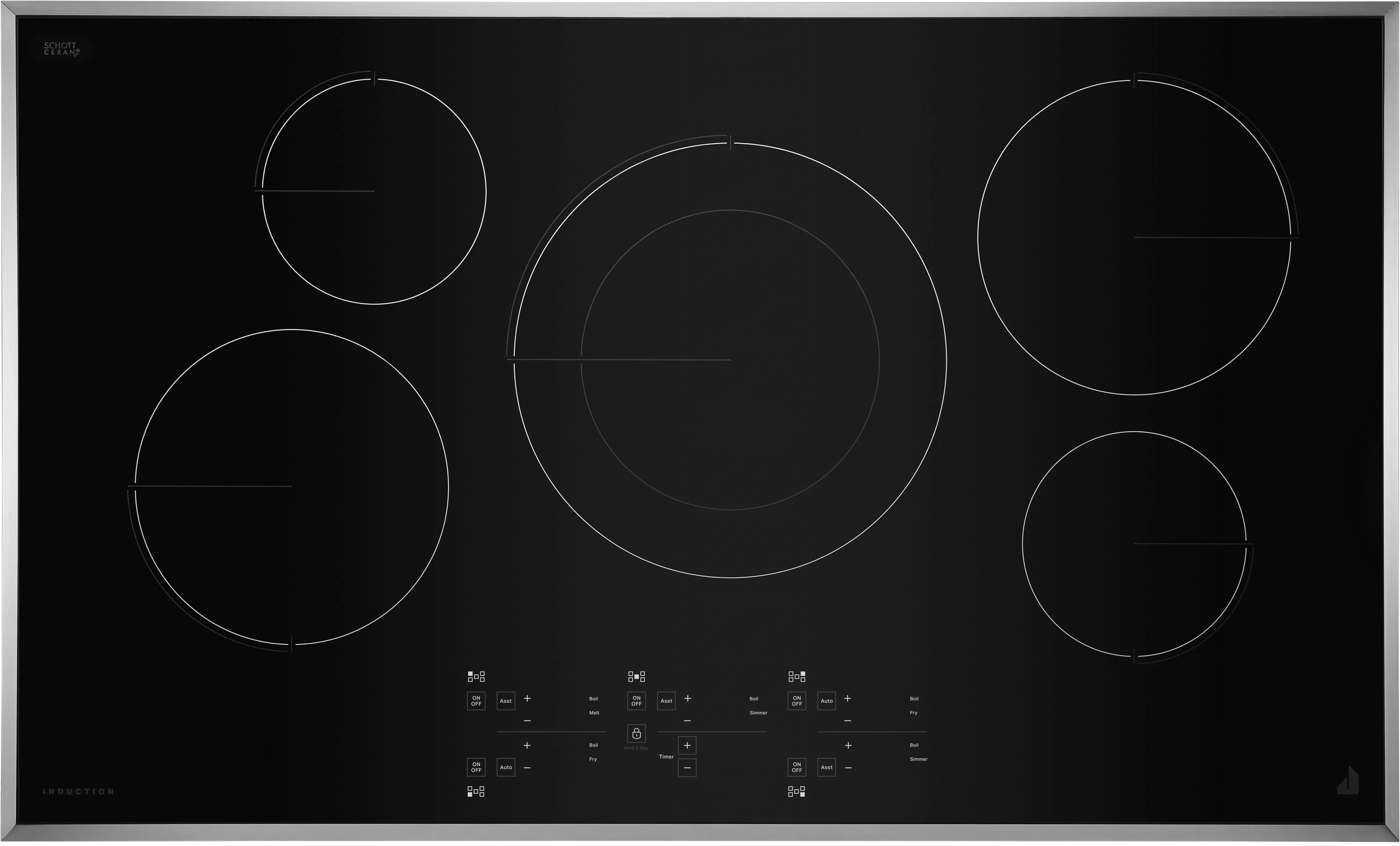 Jenn Air JIC4536KS 36" Induction, 5-Element, Pan Detection, Power Boost