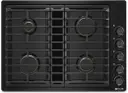 30 Inch Gas Cooktop with 4 Sealed Burners, Continuous Grates, 17,000 BTU Ultra-High Output Burner, 5,000 BTU Ultra-Low Output Burner, 3-Speeds, JX3™ Downdraft Ventilation System, Prop 65, ADA Compliant, and UL Certified
