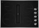 30 Inch Electric Cooktop with 4 Element Burners, Ceramic Glass Surface, Dual-Choice™ Element, JX3™ Downdraft Ventilation System, DuraFinish® Glass Protection, Die-Cast Metal Knobs, Prop 65, UL, and ADA Compliant