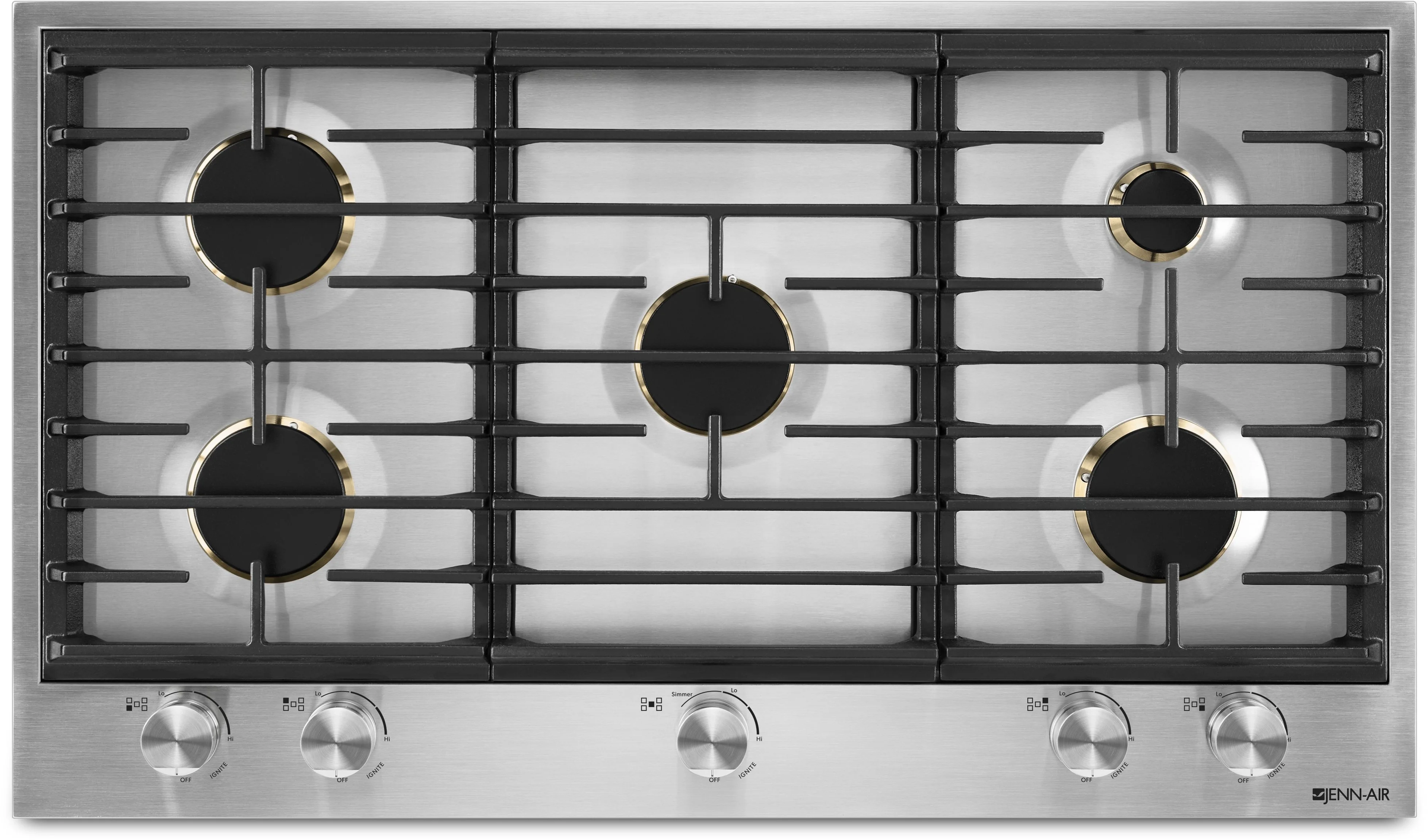 Jenn Air JGC3536GS 36 Inch Gas Cooktop with 5 Sealed Burners Stainless