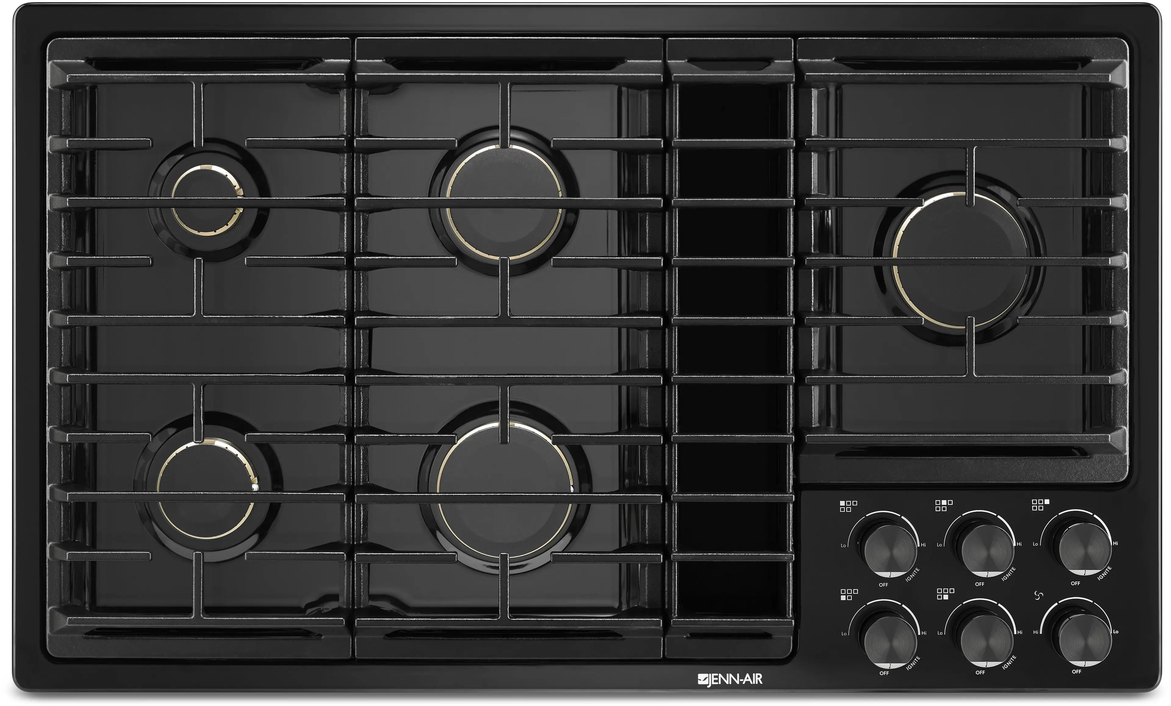 Jenn Air JGD3536GB 36 Inch Gas Cooktop Black | Plesser's Appliances