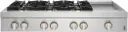 48 Inch Gas Rangetop with 6 Sealed Burners Griddle