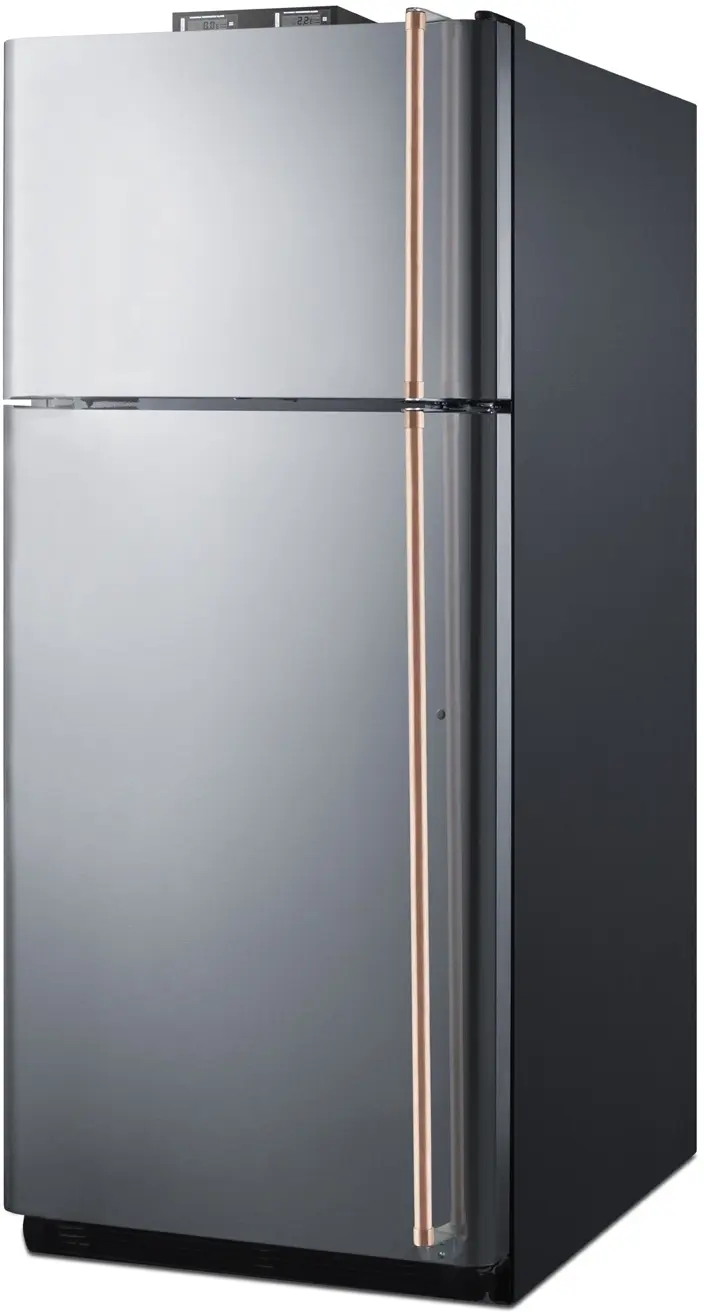 Summit BKRF18PLCPLHD Stainless Steel/Gray, Copper Handles, Left Hinge