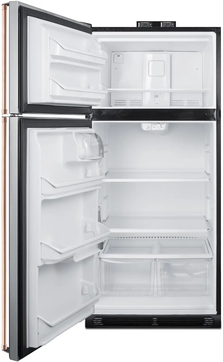 Summit BKRF18PLCPLHD Stainless Steel/Gray, Copper Handles, Left Hinge